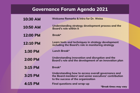 CSAE Governance Forum Agenda 2021